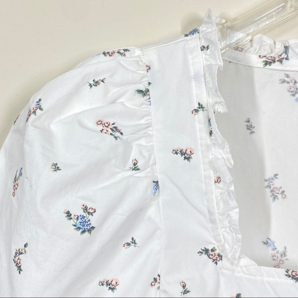 Levi’s New Crop Top Floral White Size L - Picture 4 of 8